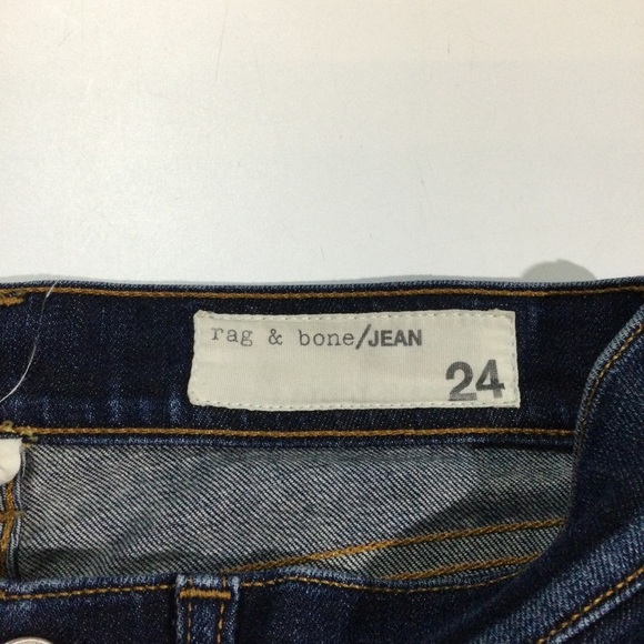 Rag And Bone Women’s Size 24 Skinny Jeans in Classic Rise In Dark Blue - Picture 2 of 10